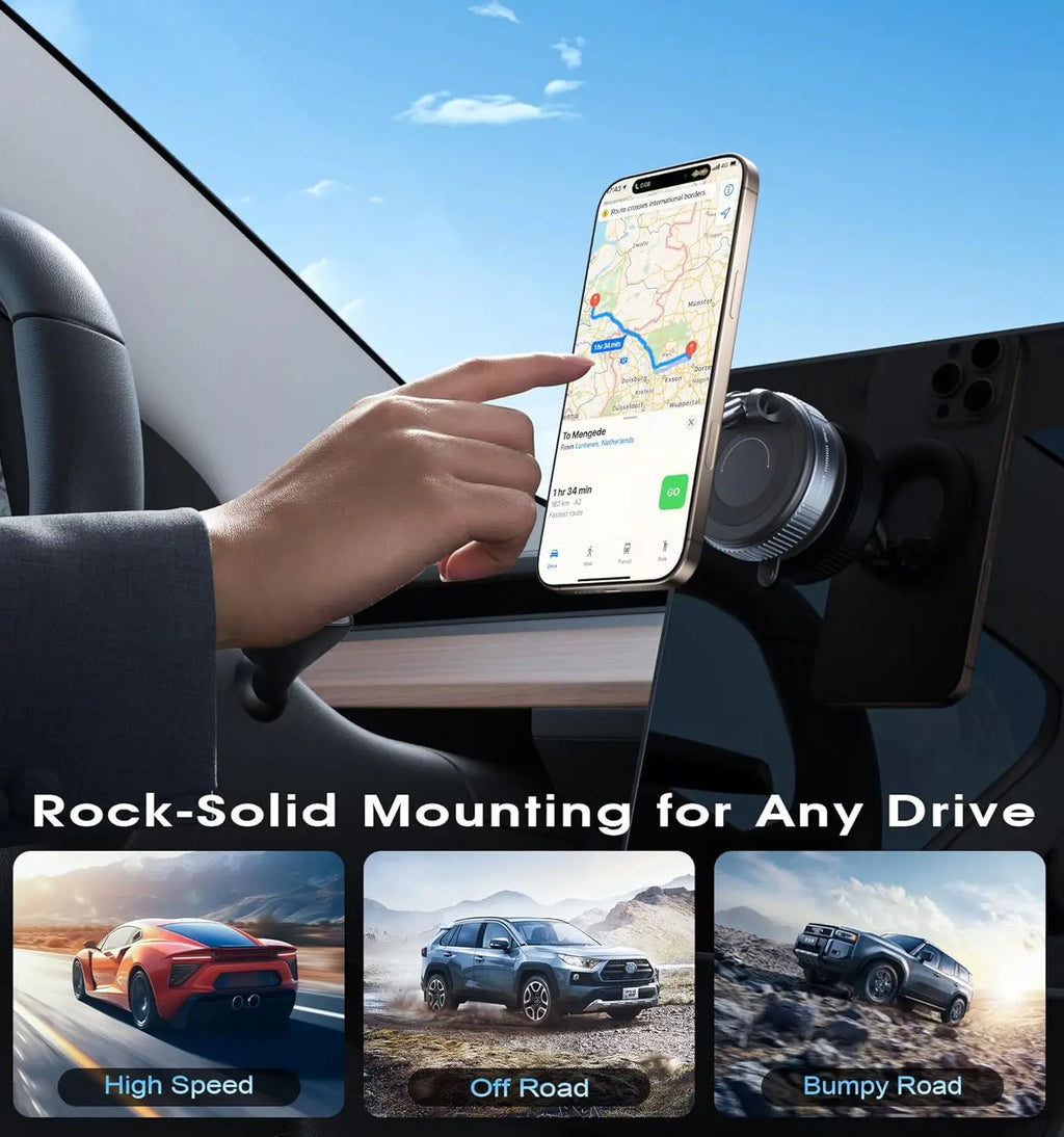 Vacuum Magnetic Car Phone Stable Dashboard  Adsorption  Anti-Shake Mobile StandUniversal For Cars Safe Driving Access